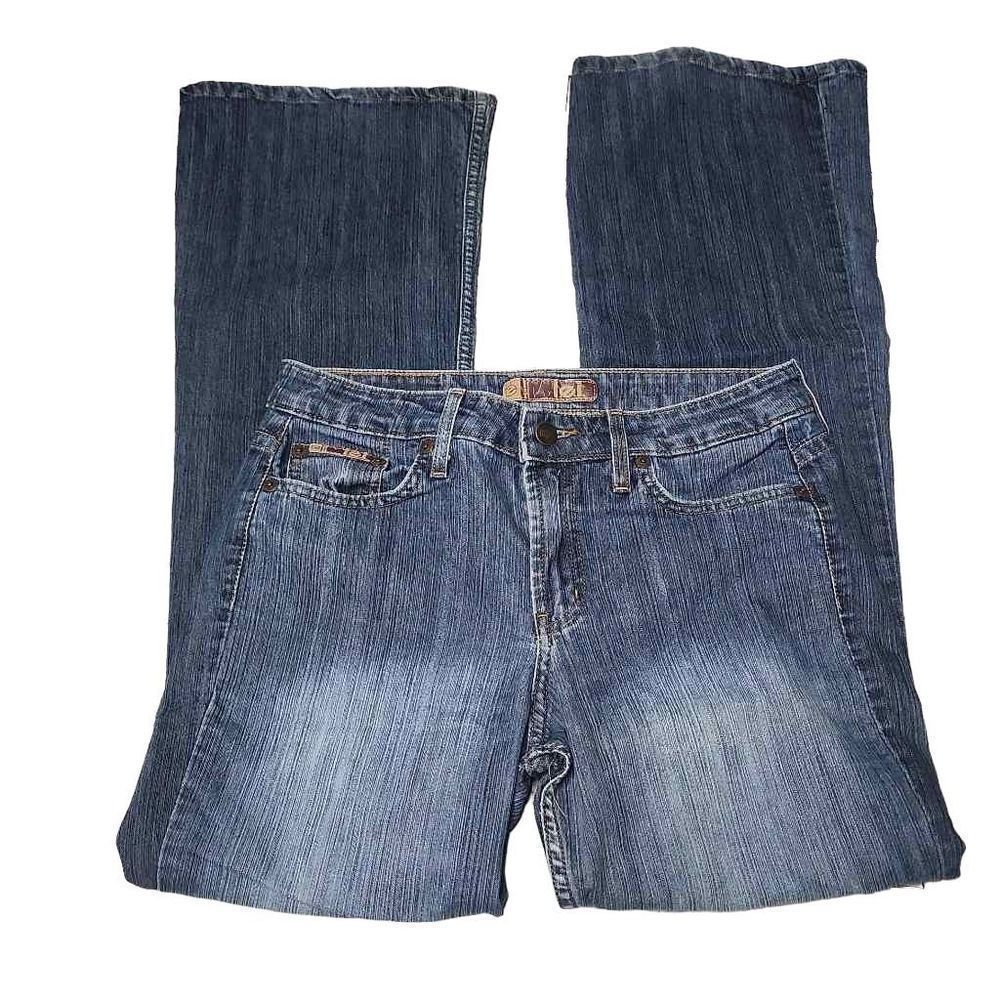 Vintage LEI 90S flare acid wash blue jeans